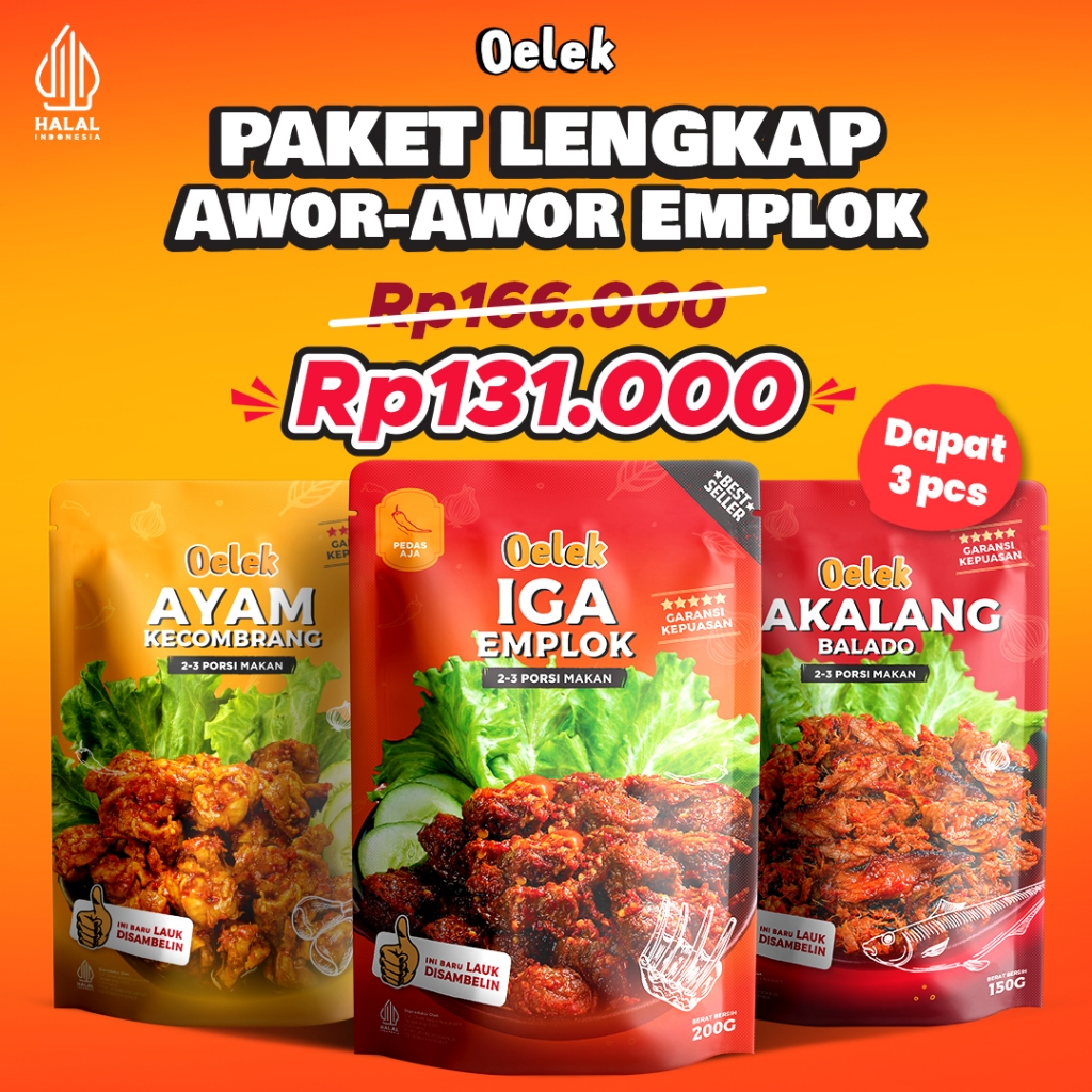 	 Paket Awor-Awor Emplok / Iga Mercon / Iga Sambal / Oseng Iga / Cakalang Balado / Ayam Kecombrang	