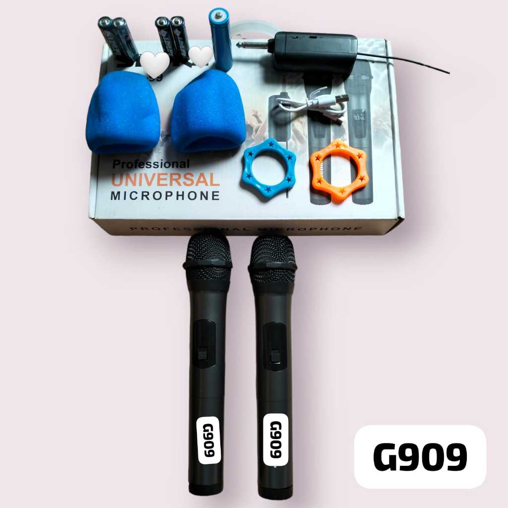G909  MICROPHONE PROFESIONAL WIRELES UNIVERSAL UHF WIRELESS MIC RECHARGEABLE RECEIVER USER MANUAL MI