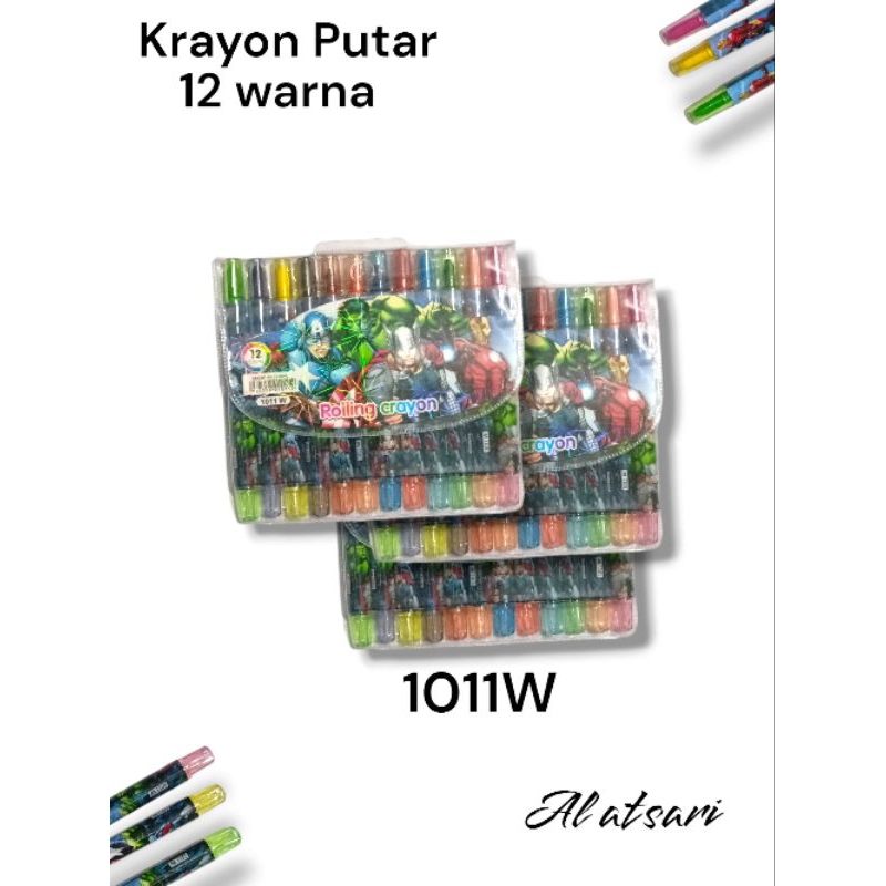 

1set 12 warna oil pastel pendek rolling crayon / krayon putar 12 warna