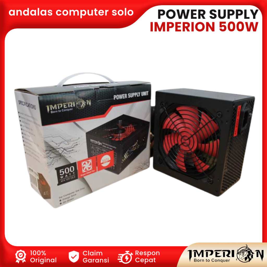 POWER SUPPLY PC KOMPUTER PSU IMPERION 500Watt PSU ATX 500w