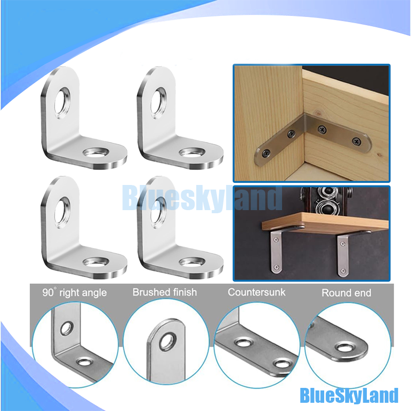 15/30PCS Dinding Stainless Steel Siku L Penahan / Siku L Stainless Steel untuk Ambalan Braket Siku P