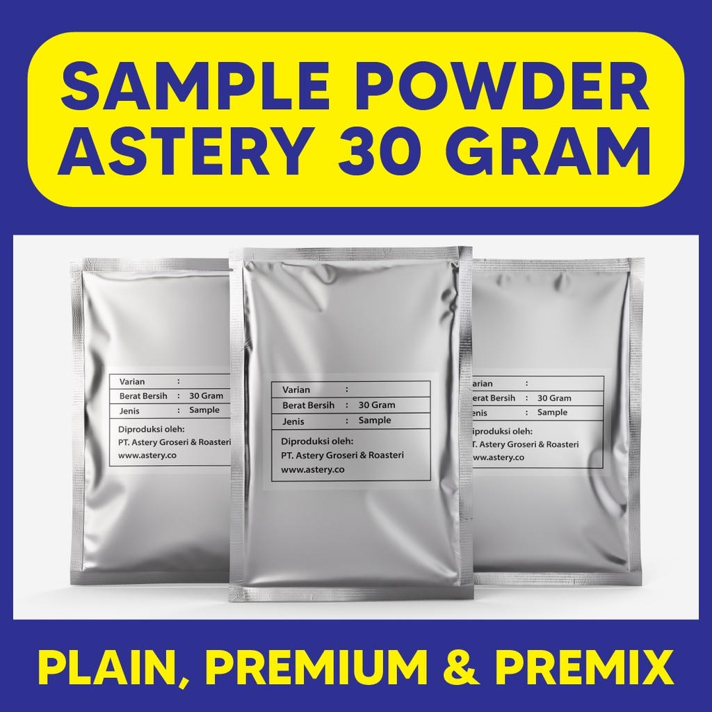 

Astery Sample Powder Minuman 30GR / Bubuk Plain Premix Premium Latte Art / Bubuk Minuman Instan