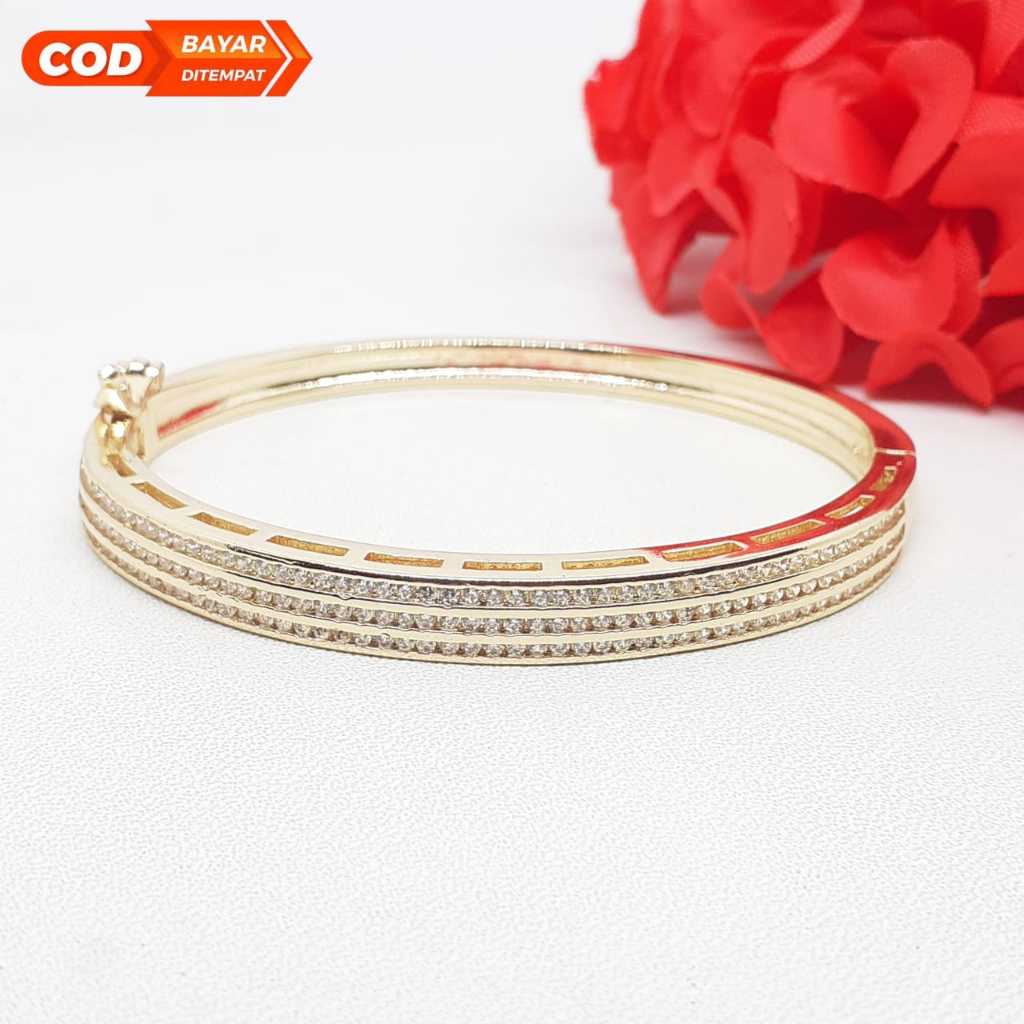 mytitanium-gelang xuping lapis emas model kekinian wanita dewasa kwalitas terbsik HU893