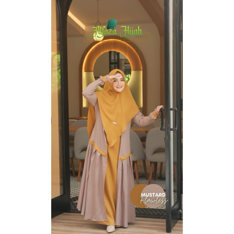 ALFAZA HIJAB | DRESS GAMIS SET KHIMAR TWO TONE BUSUI FLAWLESS