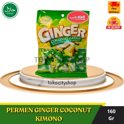 

Manisan / Cemilan / Permen jahe Kimono Ginger Coconut Candy / 160gr