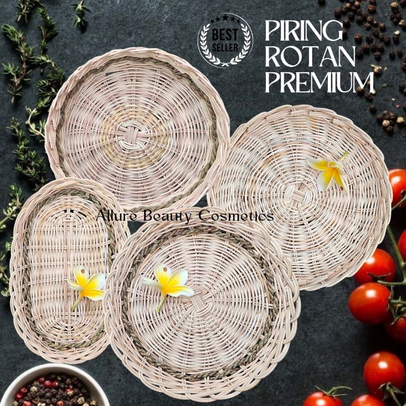PIRING ANYAMAN ROTAN GOOD QTY / PIRING MAKAN / PIRING ROTAN/ PIRING LESEHAN / INGKE