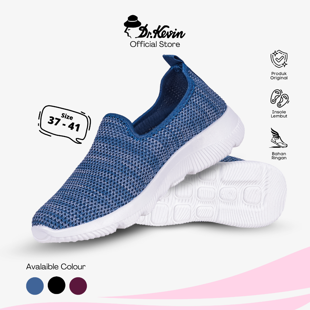 Dr. Kevin Sepatu Olahraga Wanita Sneakers Flyknit Slip On 589-039