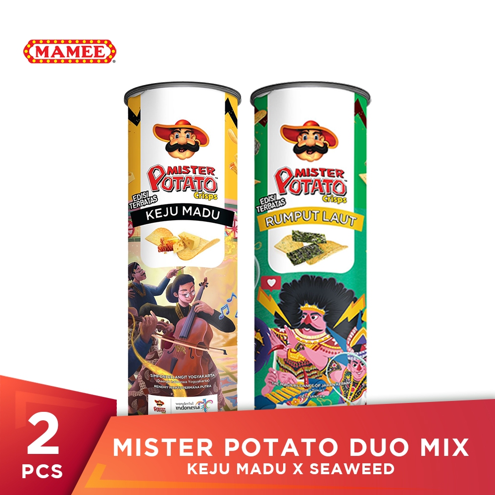 

Mister Potato Crisps Duo Mix - Keju Madu x Seaweed