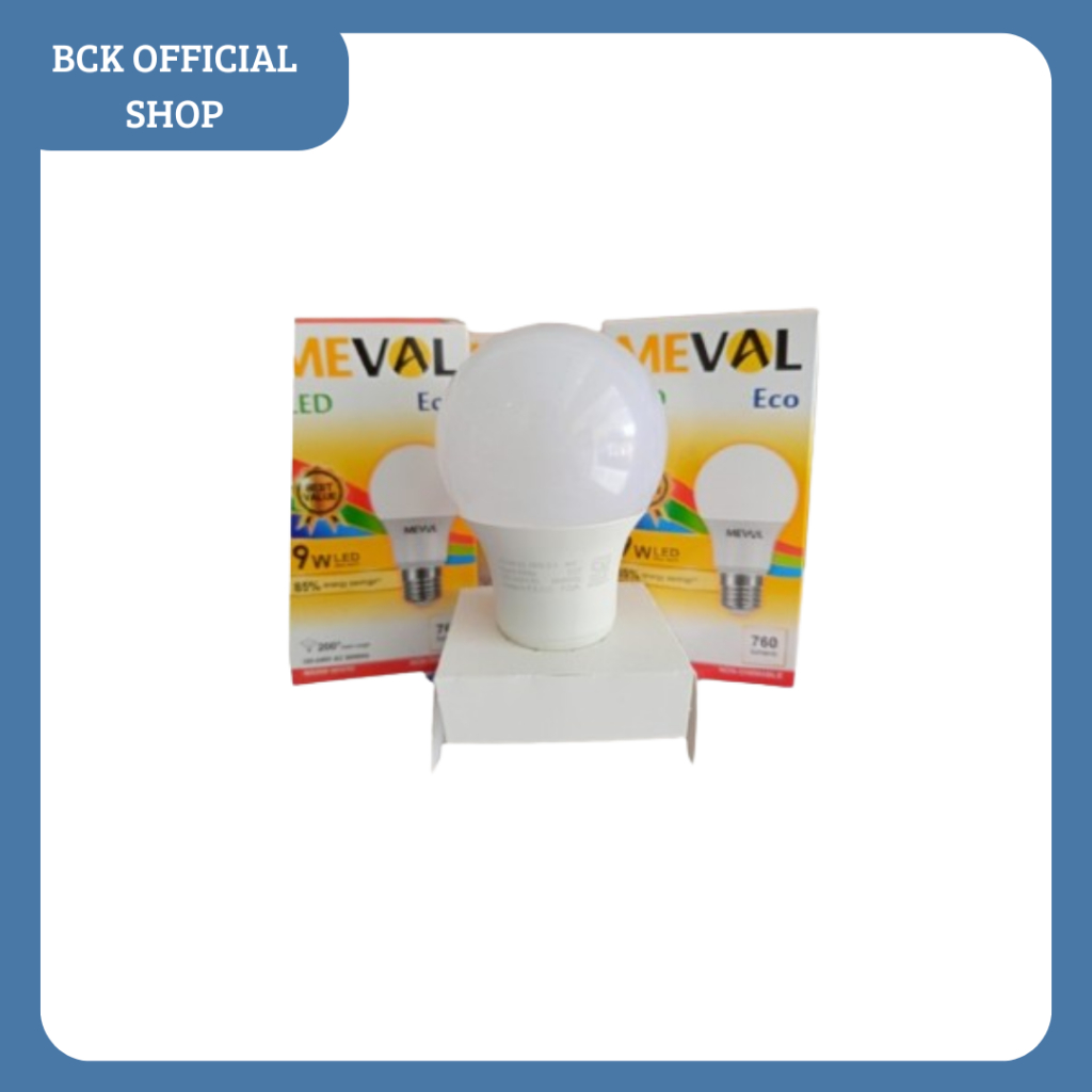 Lampu Bohlam LED Meval 9 Watt - Daylght - Warm White (PCS)