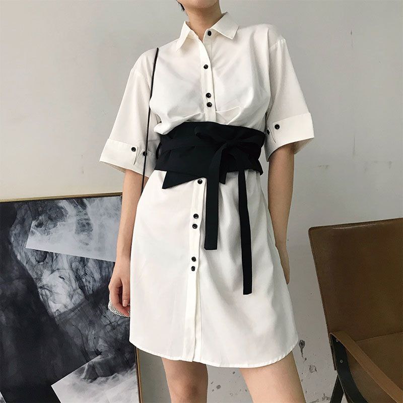 Obi Belt Polos Ikat Pinggang Wanita Obi Belt Kekinian Oby Belt Kain Satin Sabuk Kebaya Modern Hitam 