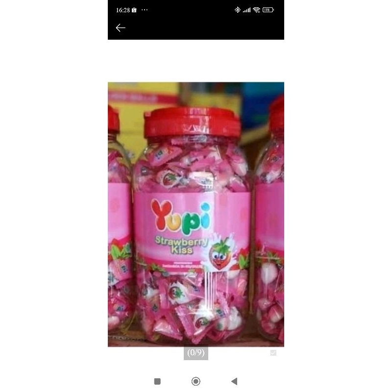 

yupi toples isi 125 pieces rasa strawberry