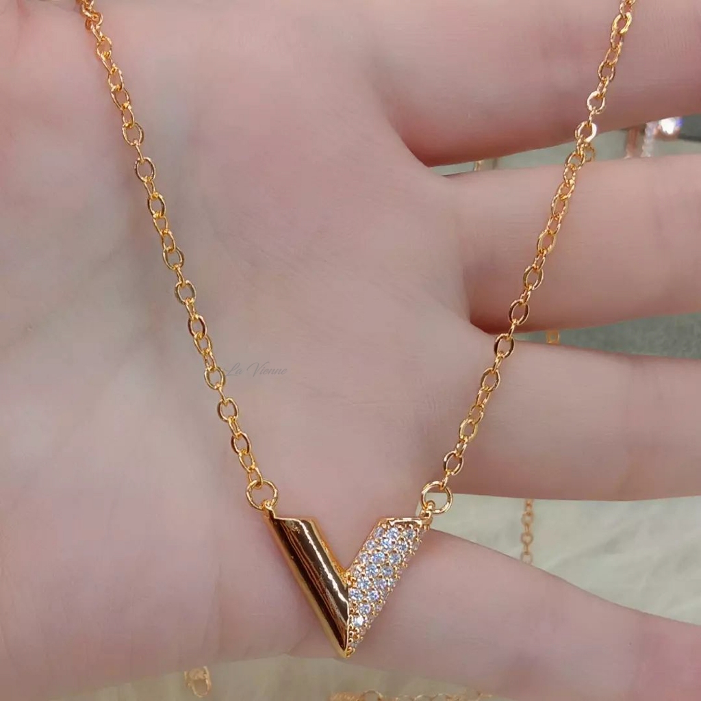 La Vienne - Vatikan - Kalung Titanium Wanita Anti Karat - Perhiasan Perempuan Elegan Mewah