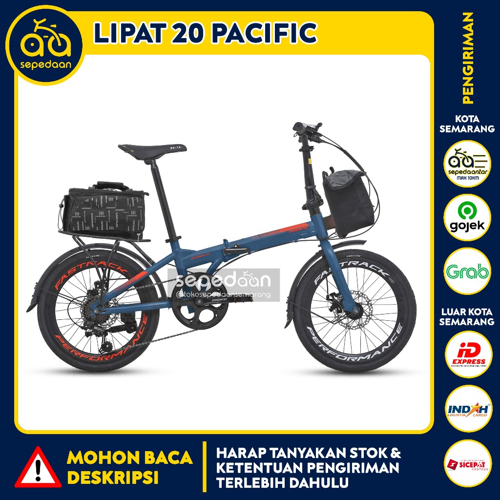 Sepeda Anak Dewasa Lipat/Folding 20" PACIFIC - Splendid 7 Speed Rem Cakram Steel