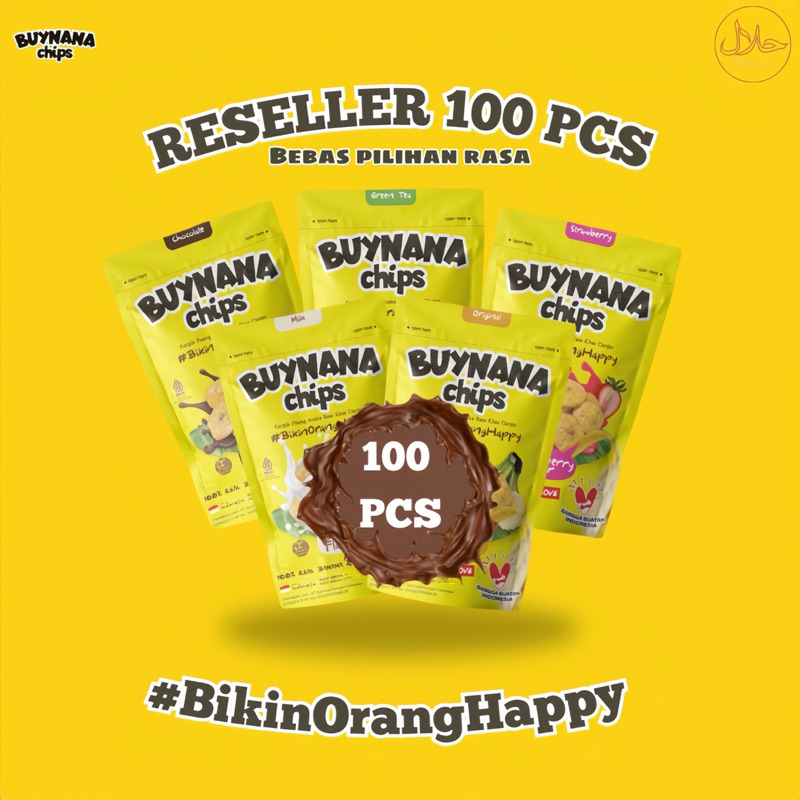 

Buynana Chips [PAKET RESELLER 100 PCS] Keripik Pisang