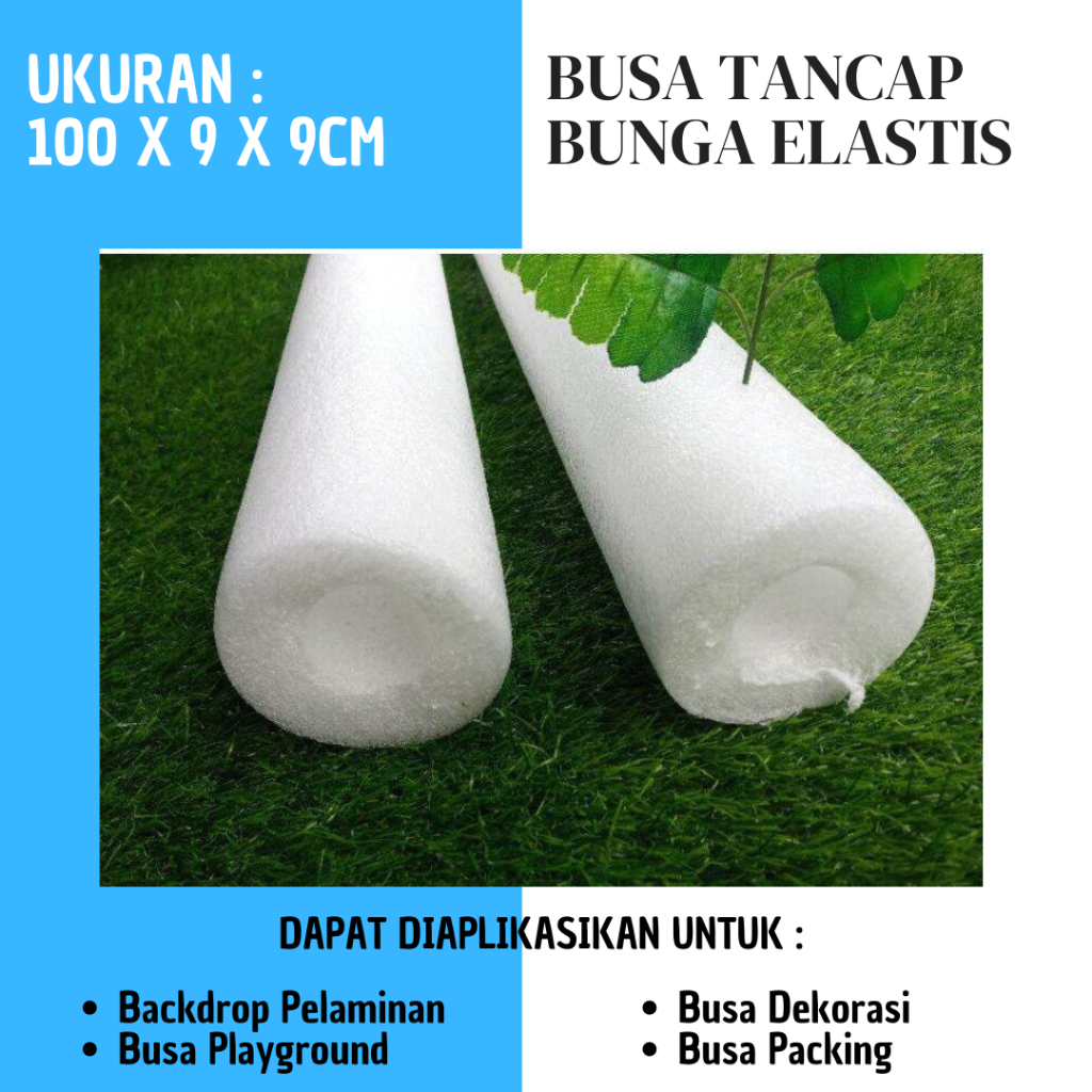 Busa Pipa Putih 2m - Busa Bunga Elastis Dekorasi Pelaminan Oasis Floral Foam putih