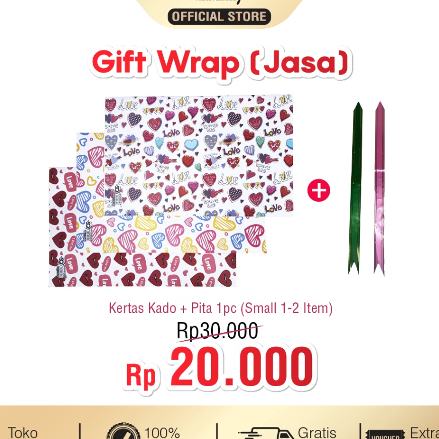 

Murah STEIN Gift Wrap Kertas Kado dan Pita Jasa bungkus kado