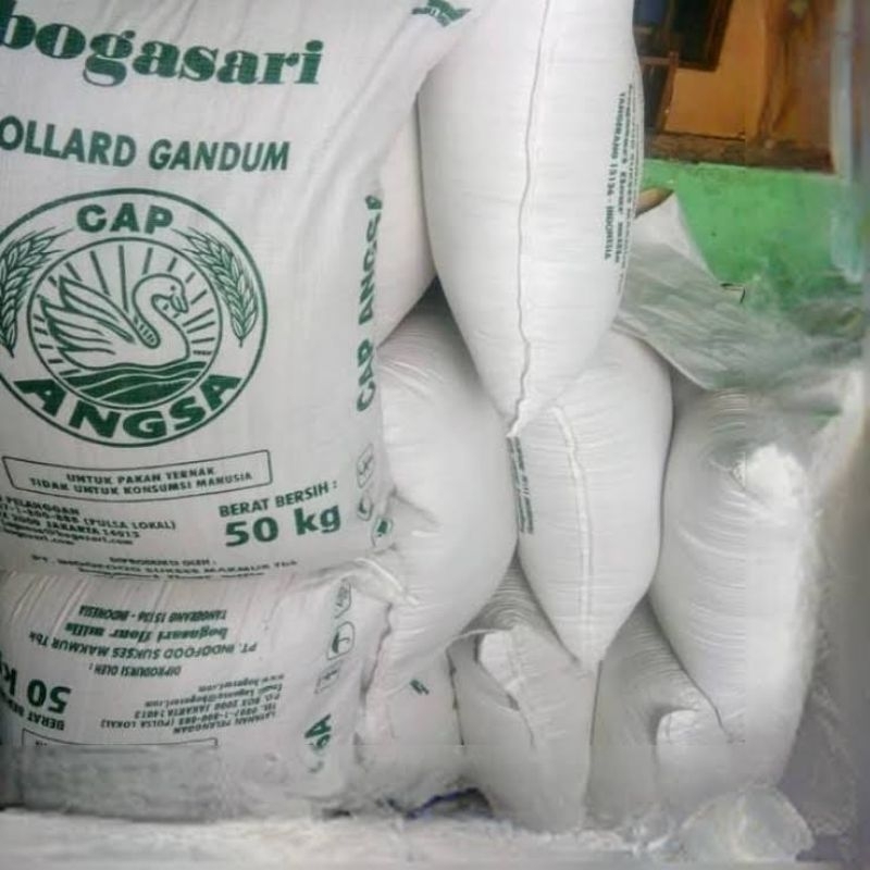 Pollard Gandum Angsa Bogasari 50kg Pakan Hewan Ternak Sapi Kambing Domba Babi & Unggas