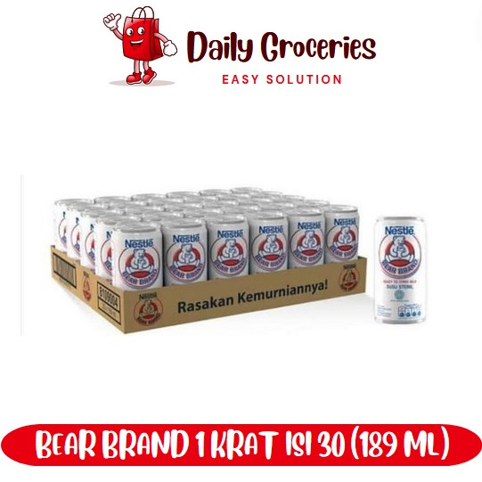 

Bear Brand susu steril murni 1 krat/30 pcs 189ml