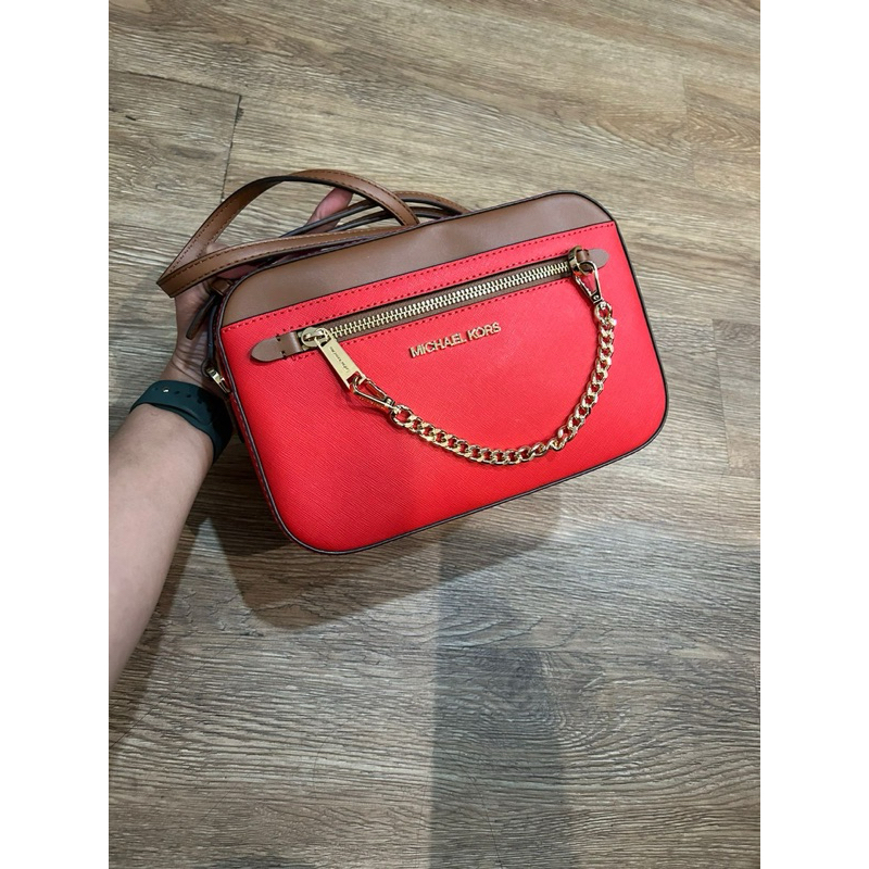 Michael Kors Large Ew Chain Xbody sangria Tas MK