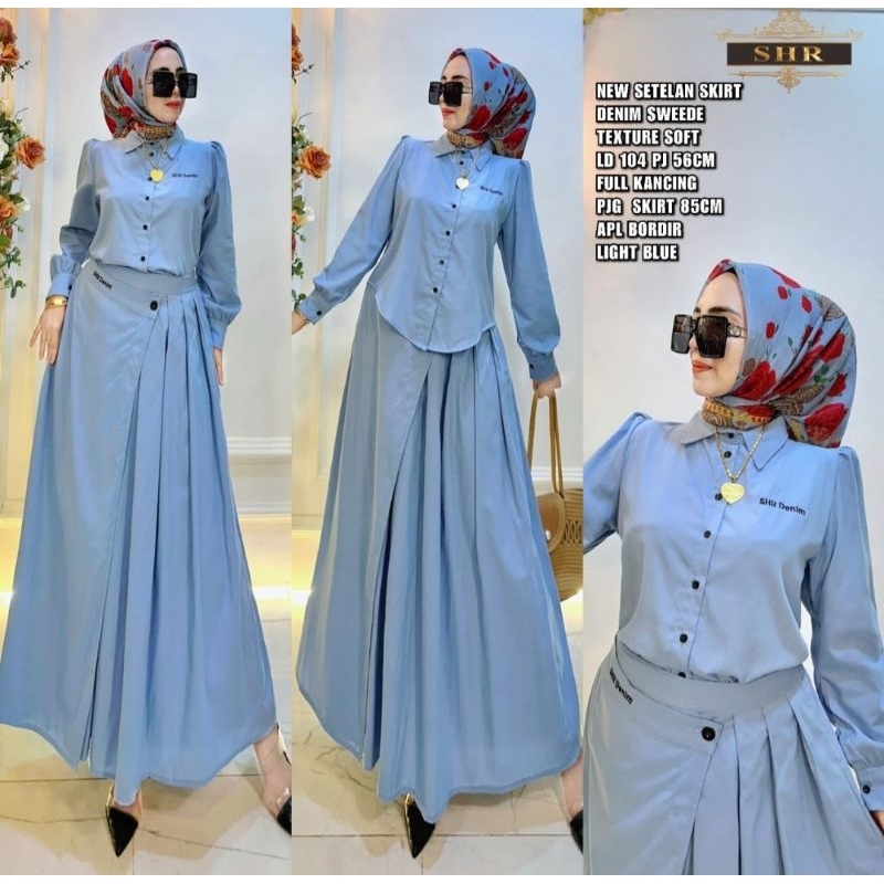 New Ready Setelan ROK SKIRT Drnim Soft Swede Original_SHR