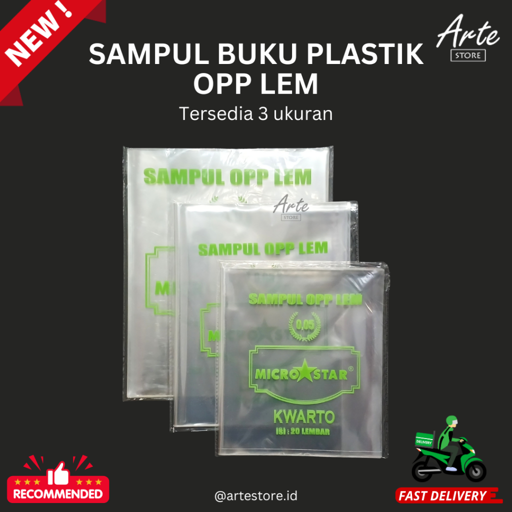 

Sampul Buku Plastik OPP Lem Kwarto / Boxy / LKS