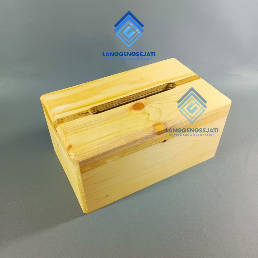 TEMPAT TISU KAYU / KOTAK TISU BESAR / KOTAK TEMPAT TISSUE KAYU ESTETIK RUSTIC