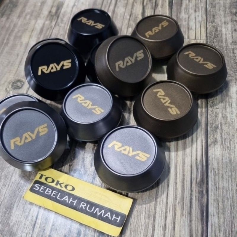 Dop Velg Dop Roda Tutup Center Velg Racing Variasi Kerucut 6.5cm Tulisan RAYS Gold Unnh14