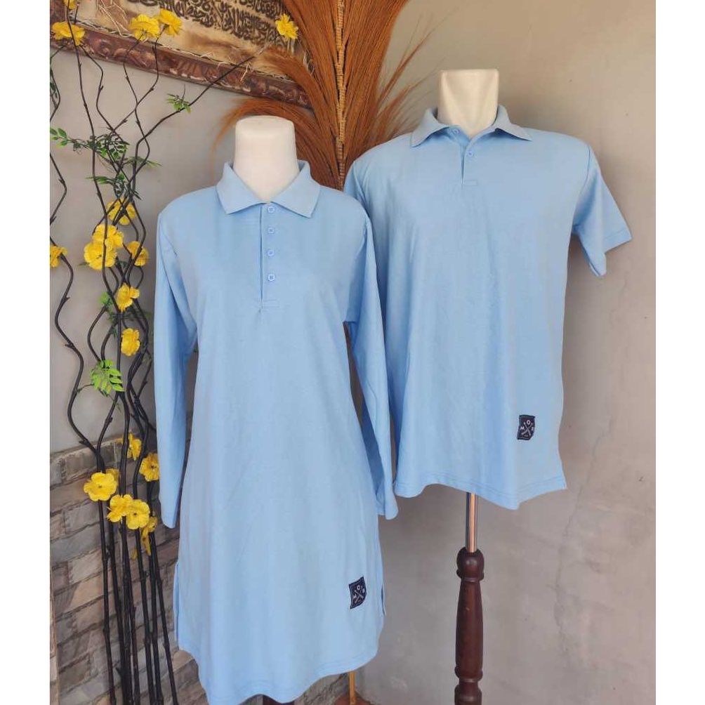 KODE C6K6 Kaos Couple KRAH Skyblue Biru Langit Pique Cowo Lengan Pendek Cewe Tunik Busui Friendly