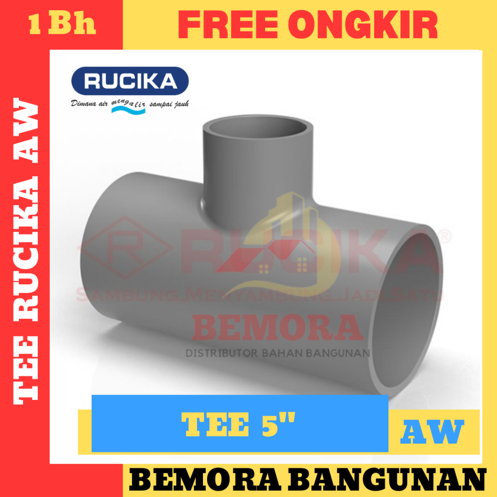 Tee 5" PVC Rucika AW / Tee 5 inch AW Rucika (Eceran 1 bh)