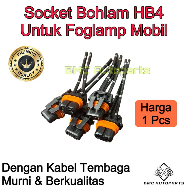 Socket Bohlam HB4 (9006) Female Cewek / Soket Lampu Foglamp Mobil HB4