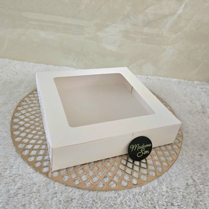 

KI3 BOX IVORY KOTAK PIZZA DUS DONAT KARDUS HAMPERS 25x25x5 JENDELA ISI 1 PCS