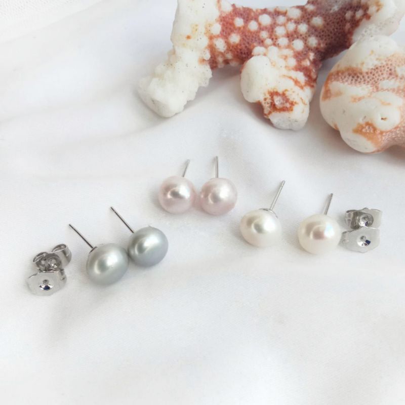 anting mutiara air tawar asli mutiara dari lombok