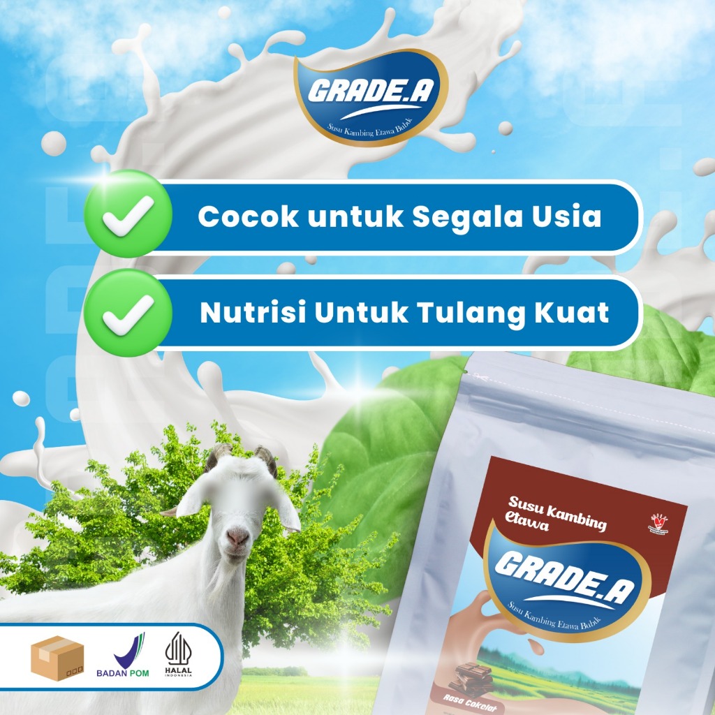 

GRA SUSU KAMBING ETAWA GRADE A1 GR ORINAL dan ALL VARIAN RASA