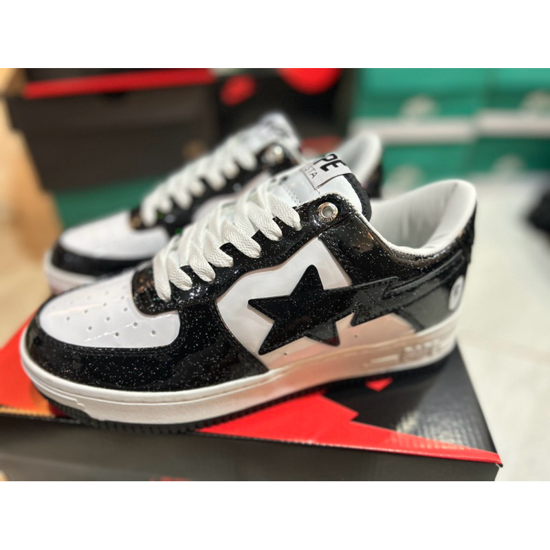 BAPE BAPESTA PANDA LOW BLACK GLITTER