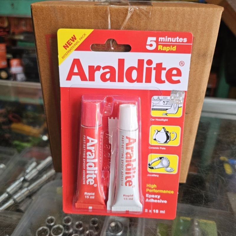

LEM ADALDITE RAPID LEM MERAH 5 MENIT 17ML EPOXY LEM BESI MATERIAL HARDENER ADHESIVE 5 MIN