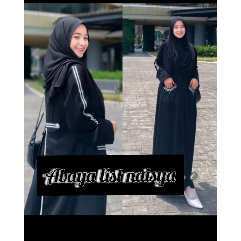 abaya gamis arab dubai naisya fashion muslim abaya hitam terbaru