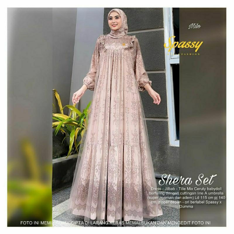 GAMIS SET HIJAB SHERA SET  / GROSIR BUSANA SURABAYA / MOSCHINO SET / SET MICHELLE TILE