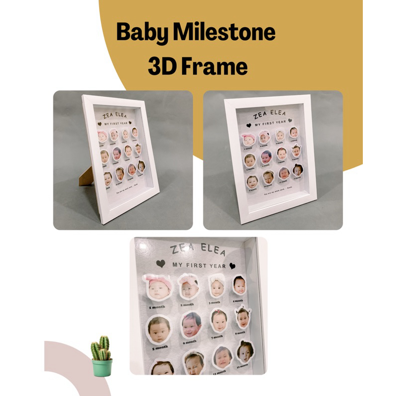 cetak foto Baby Milestone 3D Frame kado bayi wajah bayi 10R