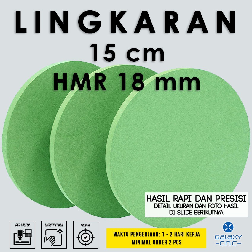 Lingkaran 15 cm - HMR 18 mm - MDF board / papan MDF kayu