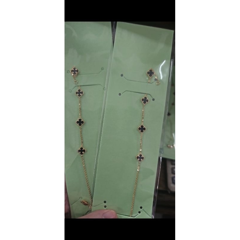 gelang rantai clover warna emas asli 375 8k bunga gold muda remaja