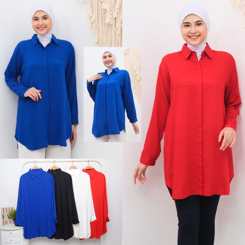 [ PART 2 ] NEWLADIESSA ALENA TUNIK RAYON TWILL / Seviana Tunik / atasan wanita biru elektrik