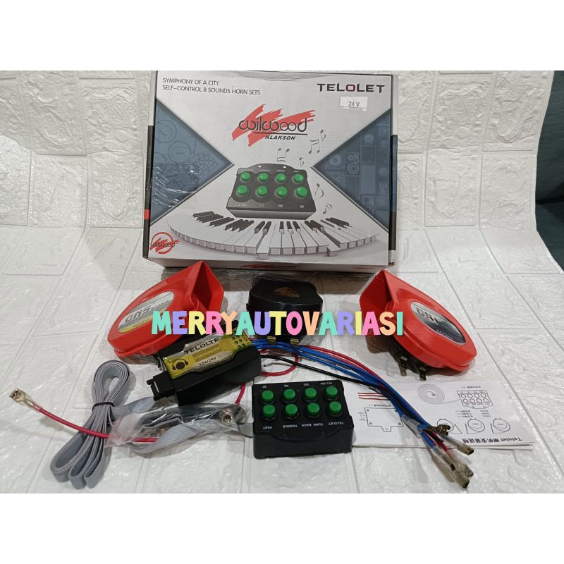 Klakson keong telolet + modul 8 suara klakson 24 volt