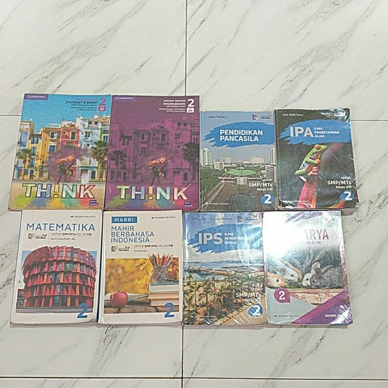 

Buku Bekas Kurikulum merdeka Kelas 8 IPA, PPKN, IPS , MATEMATIKA , PRAKARYA , B.INDO, THINK STUDENT BOOK DAN THINK WORKBOOK