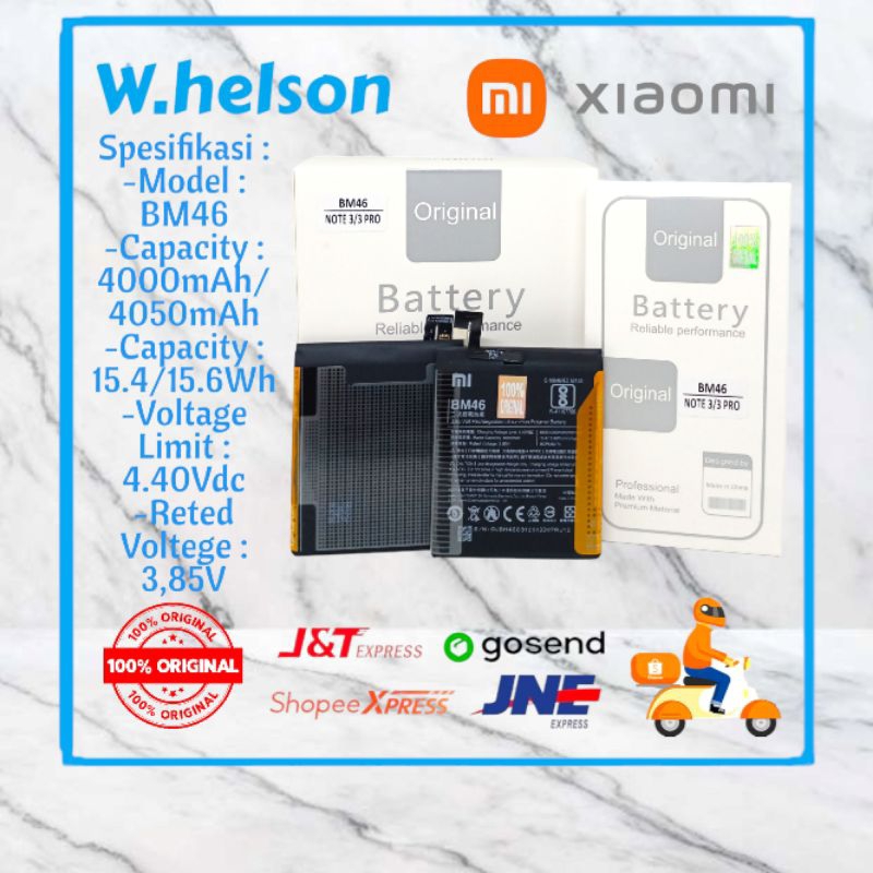 Batre Baterai Battery Xiaomi Redmi Note 3/Note 3 Pro ORIGINAL 100%