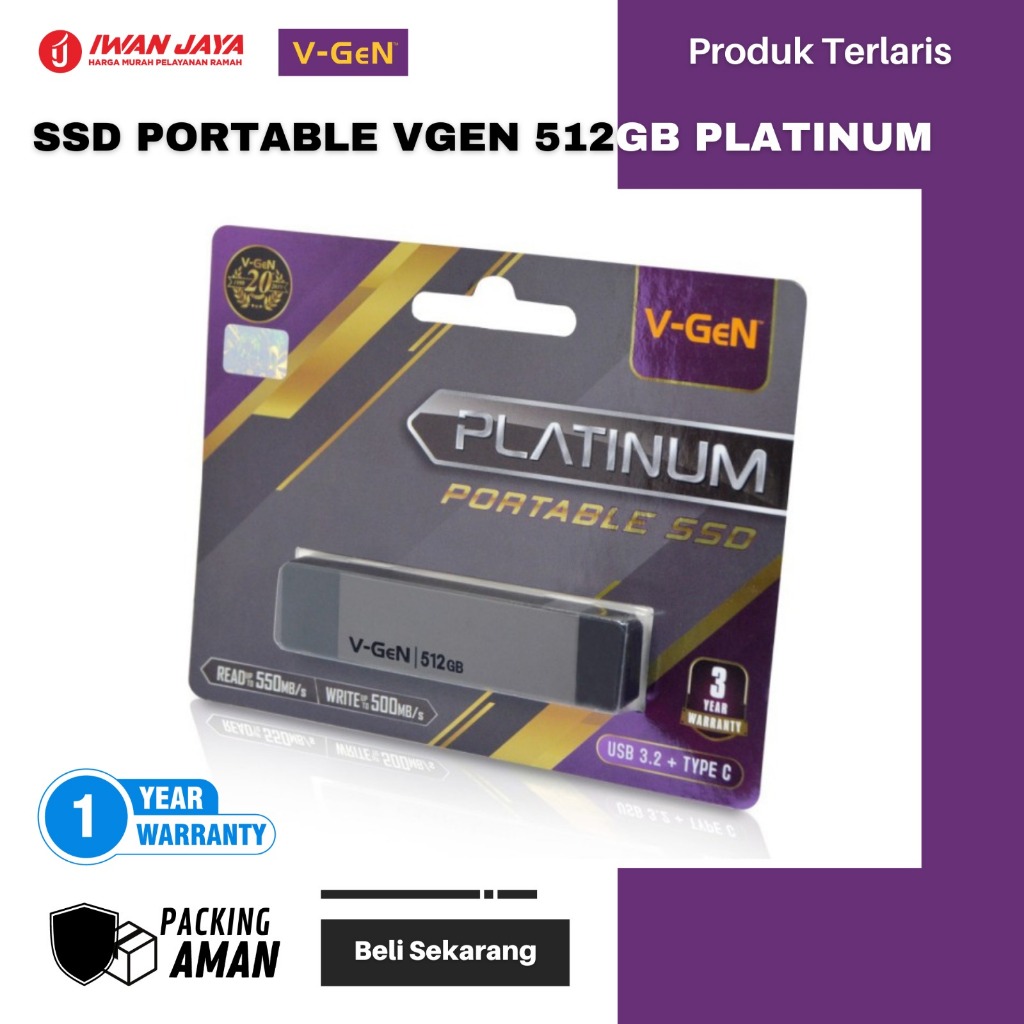 SSD PORTABLE VGEN 512GB PLATINUM
