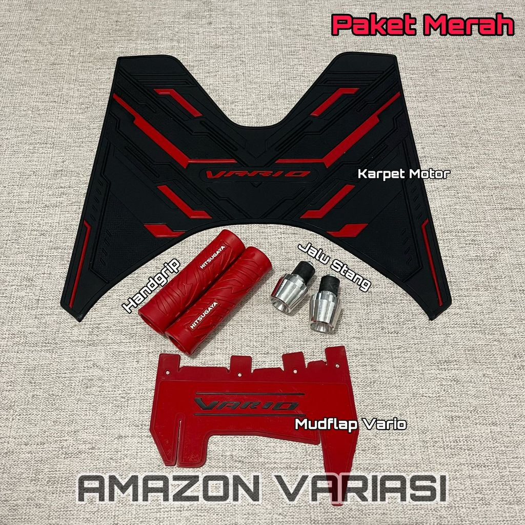 FULL PAKET VARIASI VARIO KARPET VARIO NEW 125 150 ALAS KAKI PIJAKAN KAKI VARIO + SARUNG GAS HANDGRIP