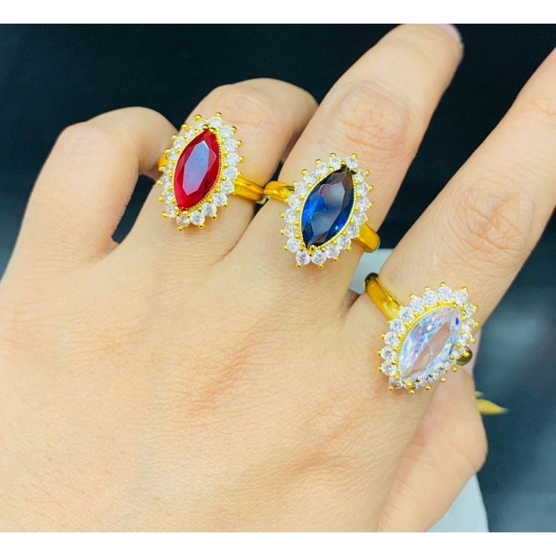 perhiasan wanita cincin batu permata cincin xuping