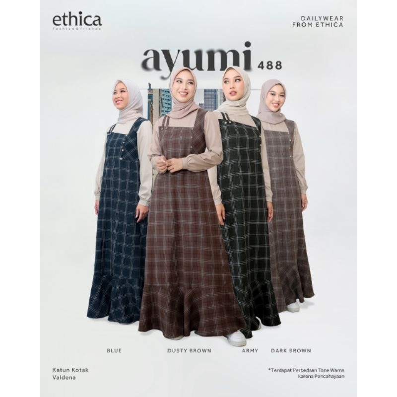Ethica Gamis Ayumi 488 Blue, Dusty Brown, Army, Dark Brown