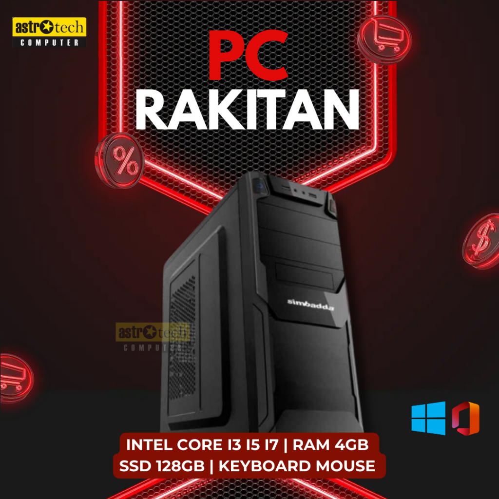 Paket PC Rakitan Murah core i3 core i5 core i7 SSD 128 GB RAM 4GB