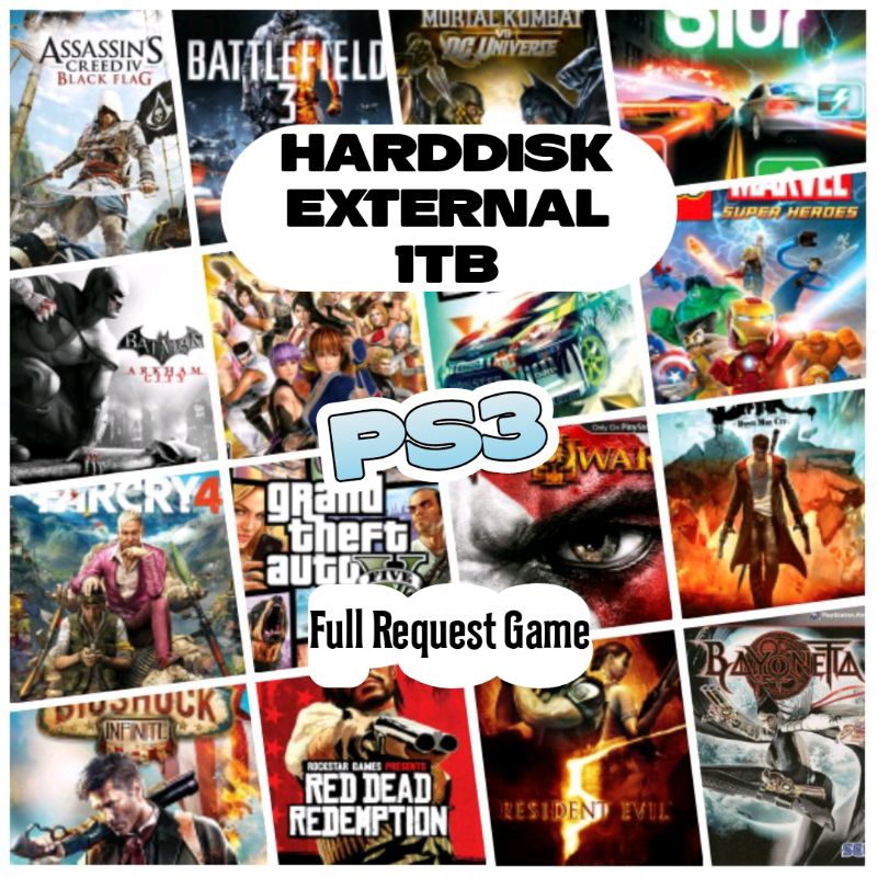 Hardisk External PS3 1TB full request game